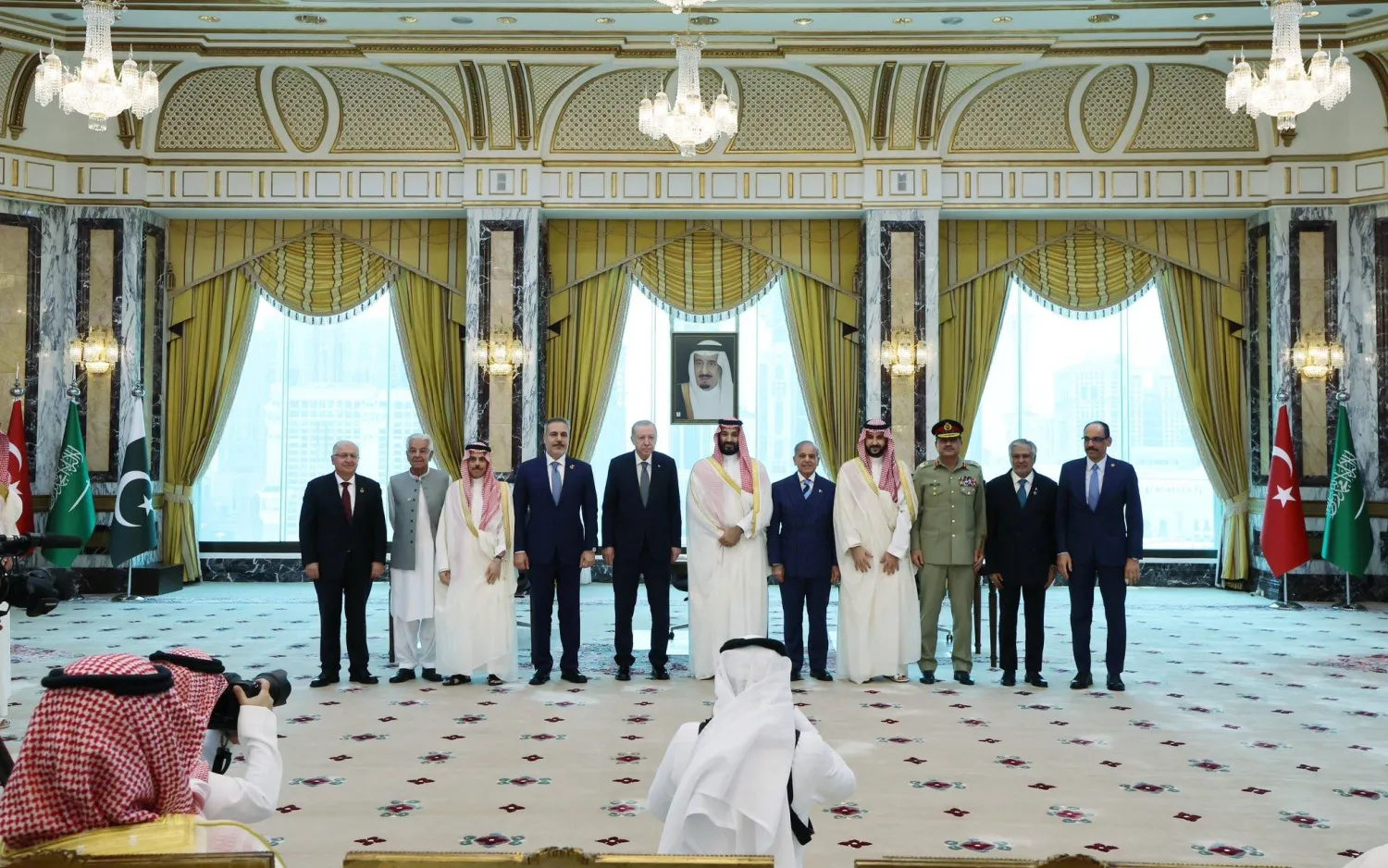 Senior Saudi, Turkish and Pakistani officials at the October 5 emergency defence committee meeting in Riyadh.