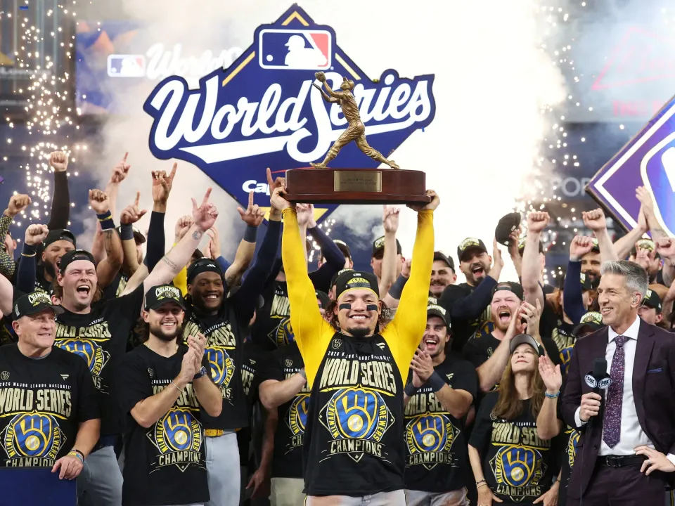 Editorial photograph illustrating Preliminary Brewers-Rays World Series ratings point to scheduling drag, not a small-market collapse