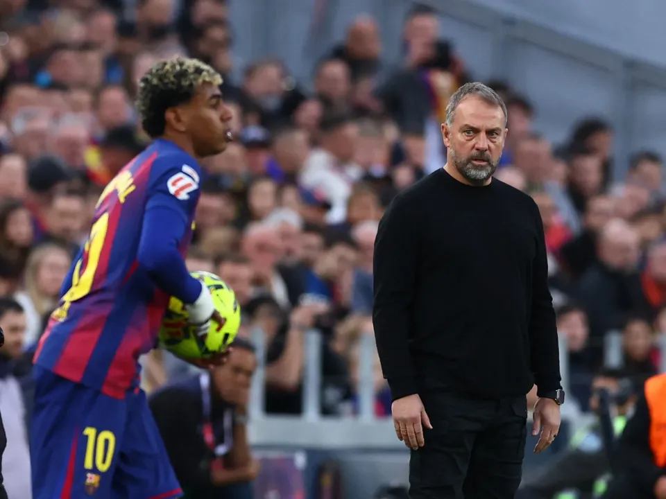 Editorial photograph illustrating Flick praises Yamal’s response to Ballon d’Or third place