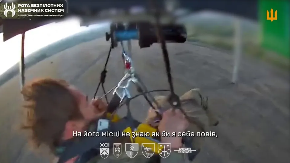 Editorial photograph illustrating Ukrainian units report front-line evacuation of wounded soldier by heavy drone