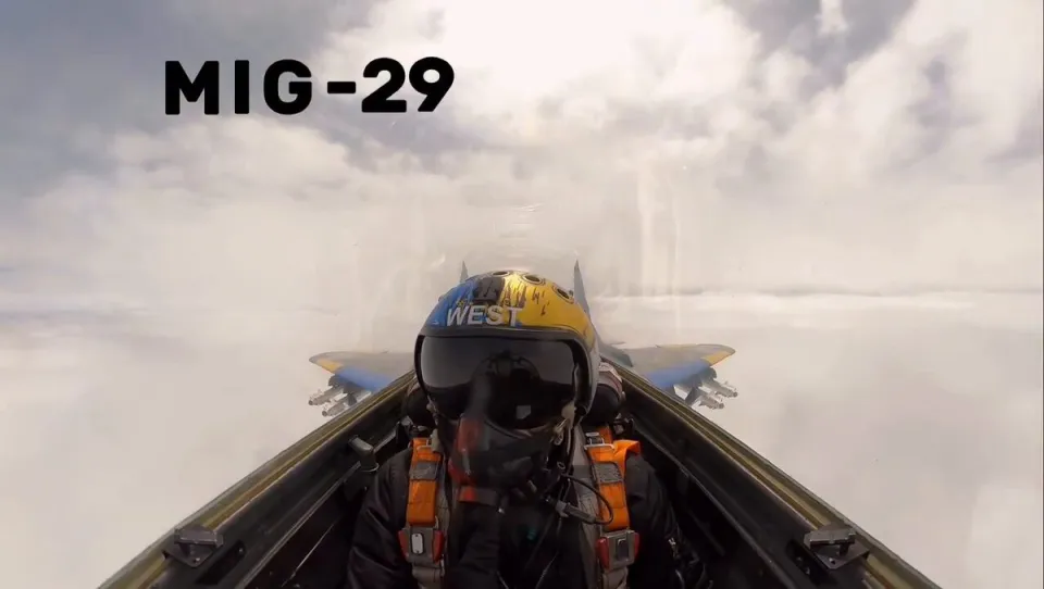 Editorial photograph illustrating Footage shows Ukrainian MiG-29 pilot using missiles and cannon against Russian air targets