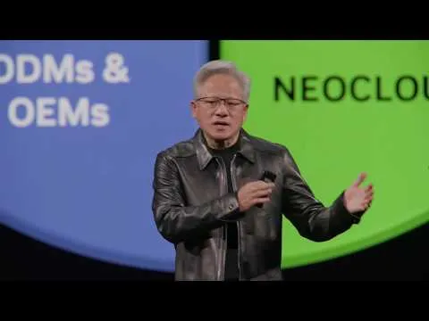 Editorial photograph illustrating Nvidia CEO Jensen Huang Urges AI Adoption Across European Industries