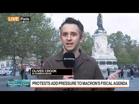 Editorial photograph illustrating France braces for October 24 protests after fresh Paris march