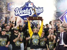 Editorial photograph illustrating Preliminary Brewers-Rays World Series ratings point to scheduling drag, not a small-market collapse