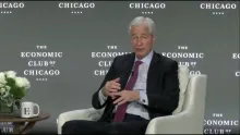 Editorial photograph illustrating JPMorgan's Dimon Discusses AI Benefits and Risks