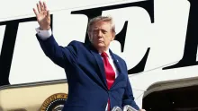 Editorial photograph illustrating Trump urges press secretary Katie Zacharia to reconsider role amid backlash