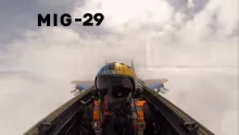 Editorial photograph illustrating Footage shows Ukrainian MiG-29 pilot using missiles and cannon against Russian air targets