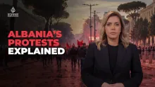 Editorial photograph illustrating Why are Albanians protesting, and why did the demonstrations turn violent?
