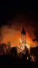 Editorial photograph illustrating Historic Limoges Town Hall Destroyed Amid Ongoing French Riots