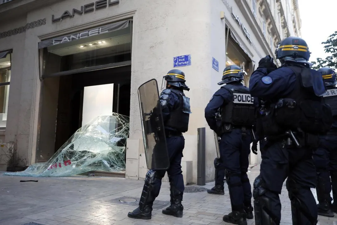 France arrests 1,800 after cost-of-living protests turn violent