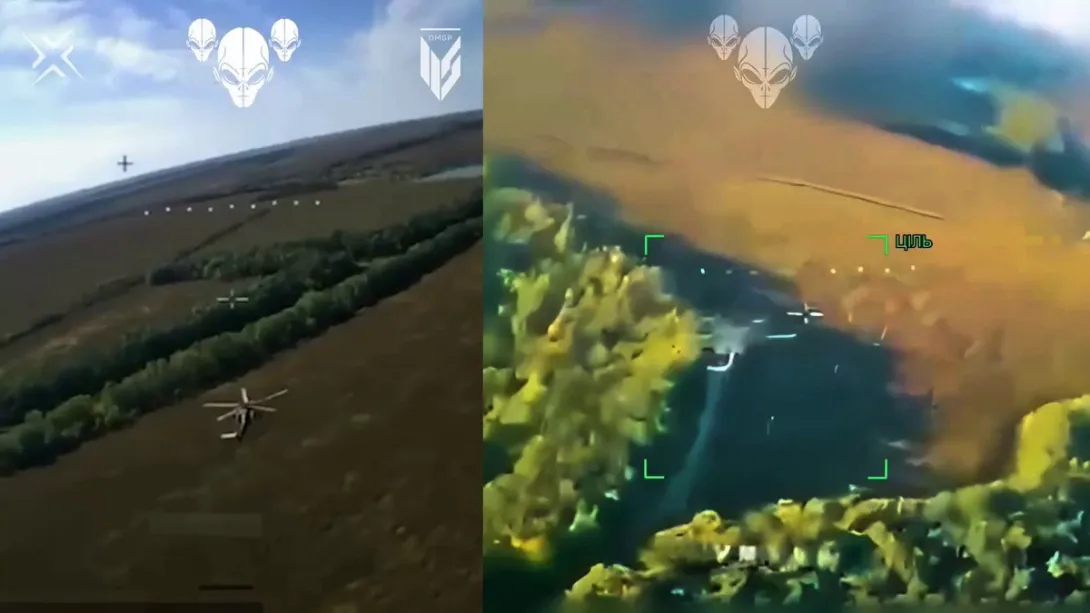 Editorial photograph illustrating Ukrainian Drones Reportedly Hit Russian Helicopters in Belgorod