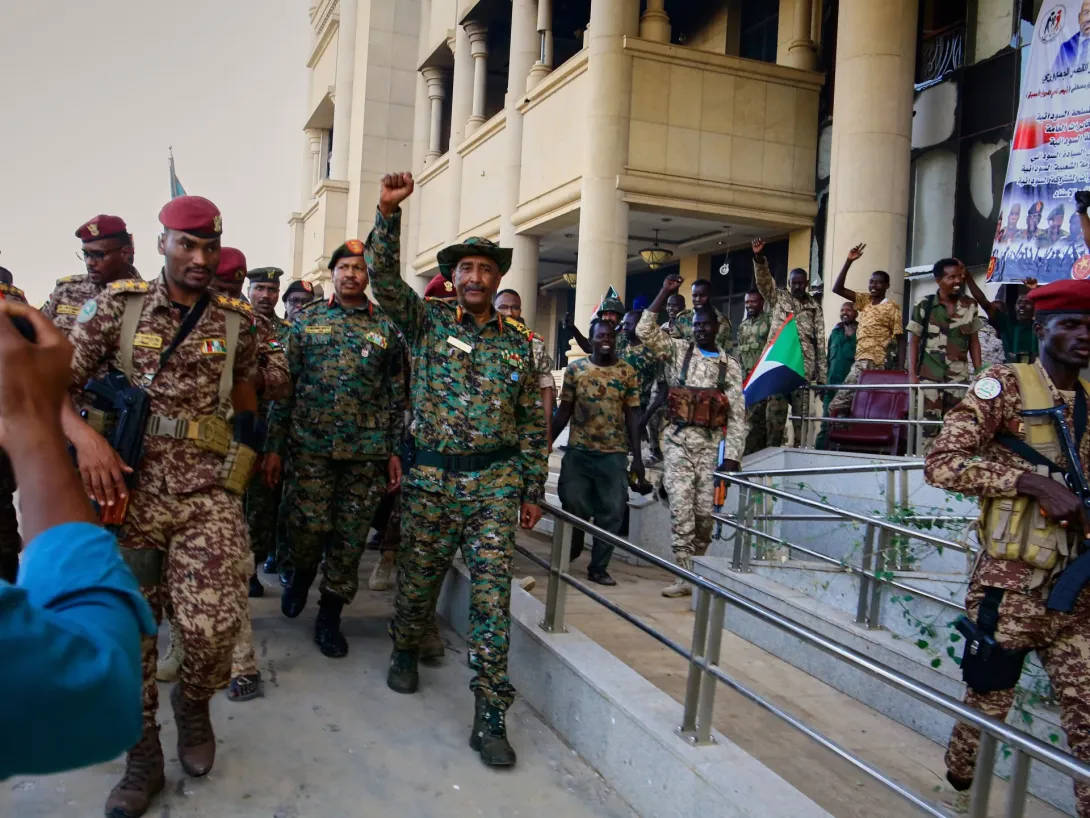 Editorial photograph illustrating Sudanese army targets RSF in Nyala; RSF says 30 civilians killed in market strike