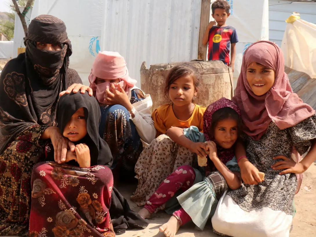 Editorial photograph illustrating Yemen's Displaced Children Struggle for Education