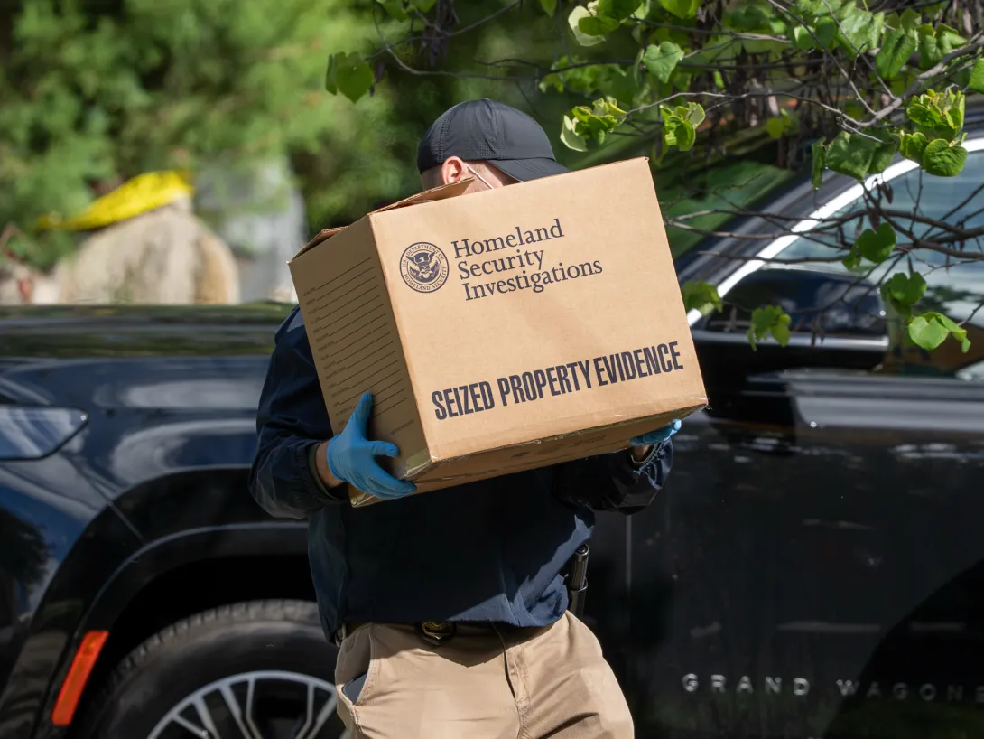 Editorial photograph illustrating Ilhan Omar's Lawyers Demand Return of Property Seized in FBI Raid