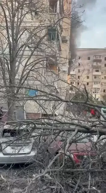 Editorial photograph illustrating Russian Missile Strikes Hit Ukrainian Residential Areas